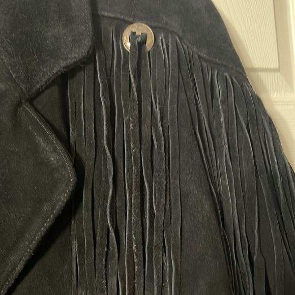 Black Suede Leather with fringe and conchos - Picture 4 of 11
